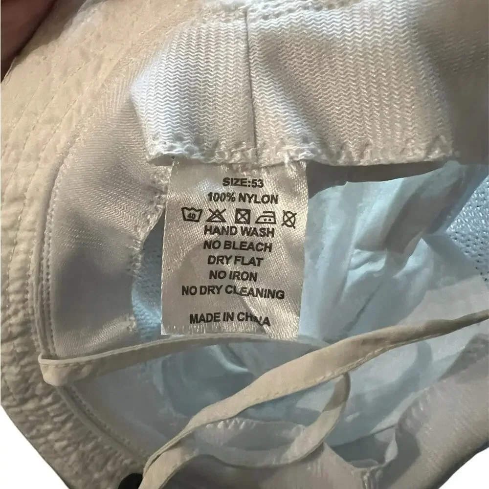Beach Sun Hat Adjustable Breathable White Toddler Size